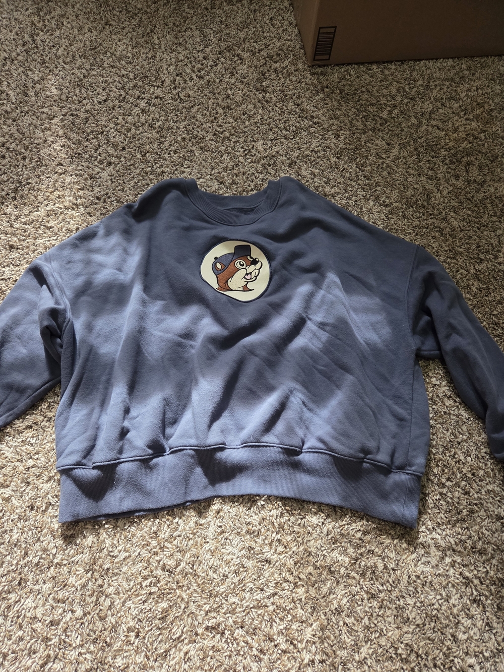 Blue Buc-ees Crewneck Sweatshirt with Patch
